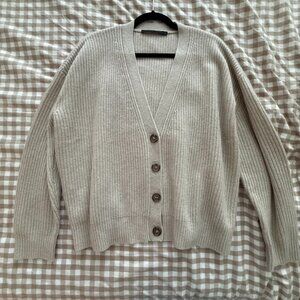 Jenni Kayne | Cashmere Cocoon Cropped Cardigan | Oatmeal | Small | EUC